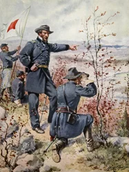El General Sherman en la Montaña Kenesaw durante la Batalla del Paso de Allatoona, 4 de octubre de 1864
